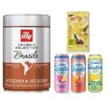 Кофе зерновой 3 банки безалкогольного пива и финиковые батончики